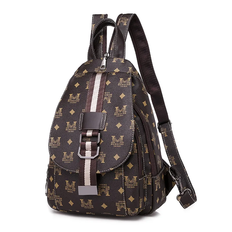 

Рюкзак женский, из мягкой кожи, с принтом, универсальный