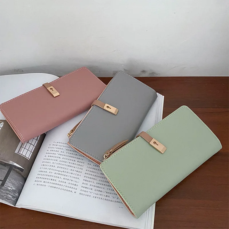 

Candy Color Wallet Women's Long Korean-Style Contrast Color Stitching Zipper Tassel Large Capacity Wallet Phone Bag