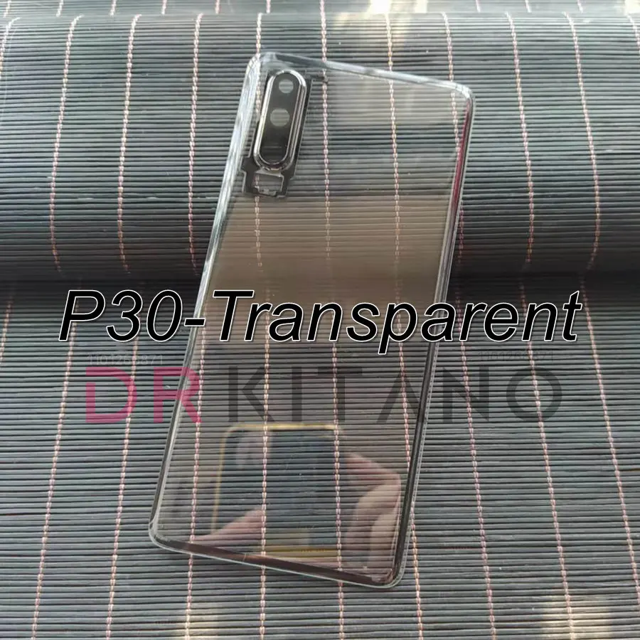화웨이 P30 P30 프로용 후면 배터리 커버 후면 유리 패널 후면 하우징 케이스(카메라 렌즈 교체+접착 스티커 포함)