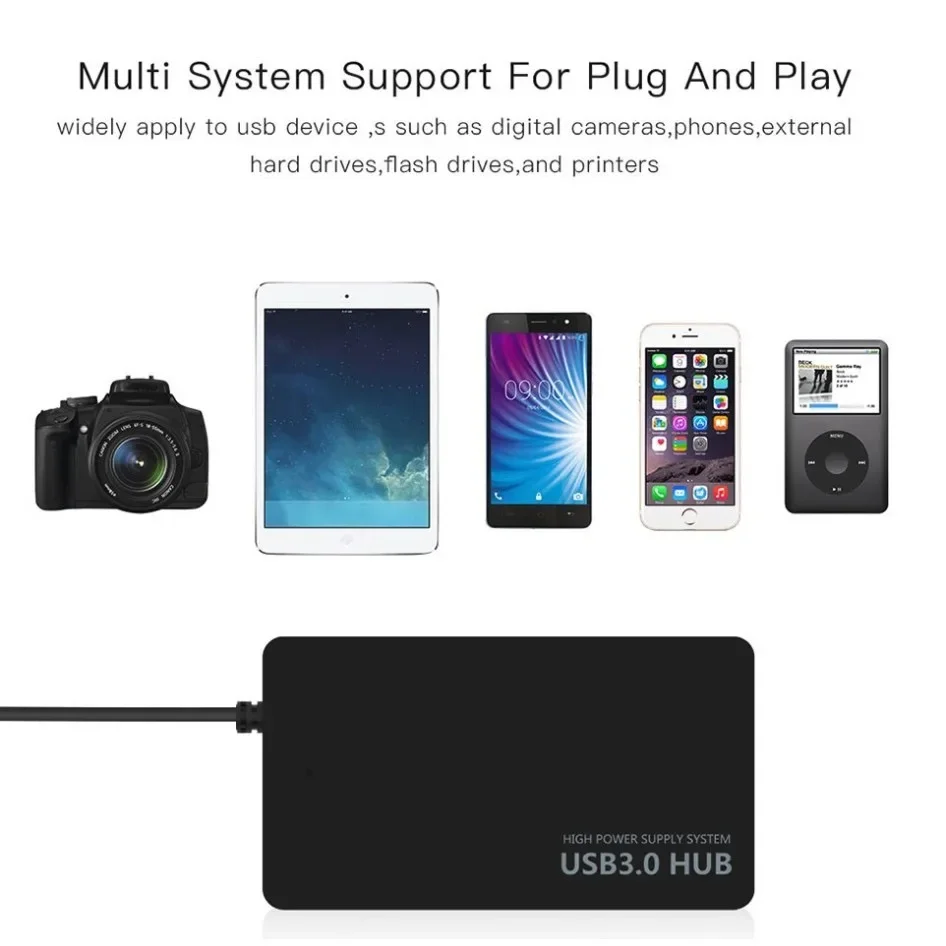 USB Hub 4 Port USB/Type C Hub Extender 2.0 3.0 Fast Speed Splitter Adapter 4 In 1 Docking Station USB Cable for Computer PC