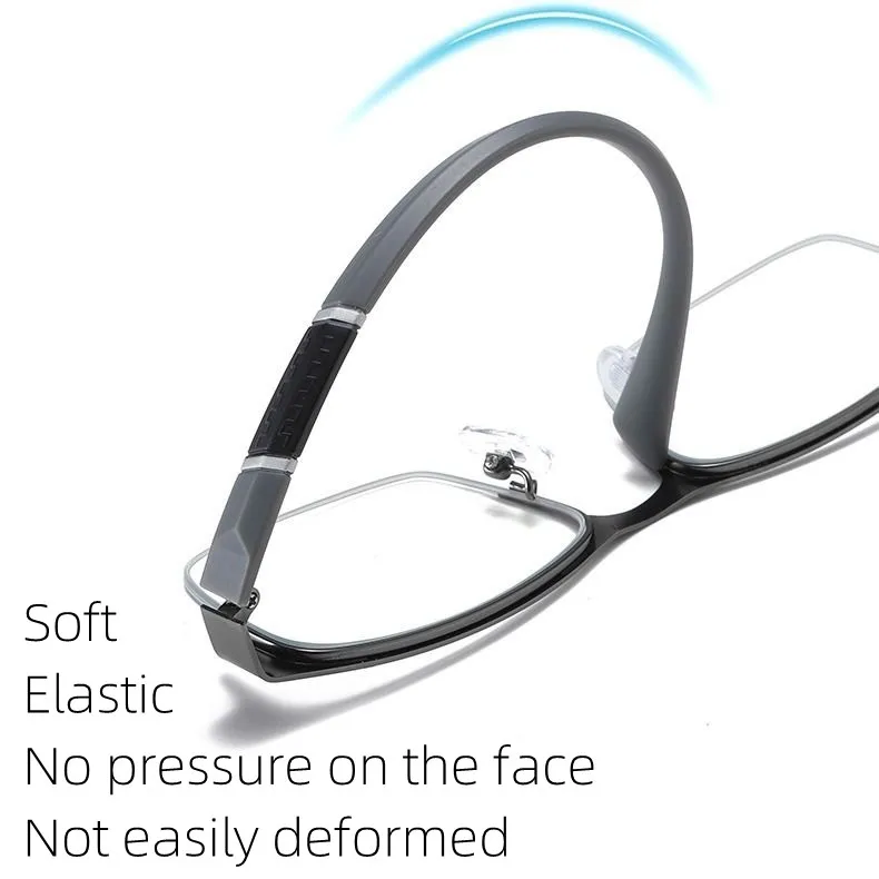 Metal Half Frame Reading Glasses TR90 Farsighted Eyeglasses Business Men Finished Presbyopic Eyewear With Diopter 0 To +4.0