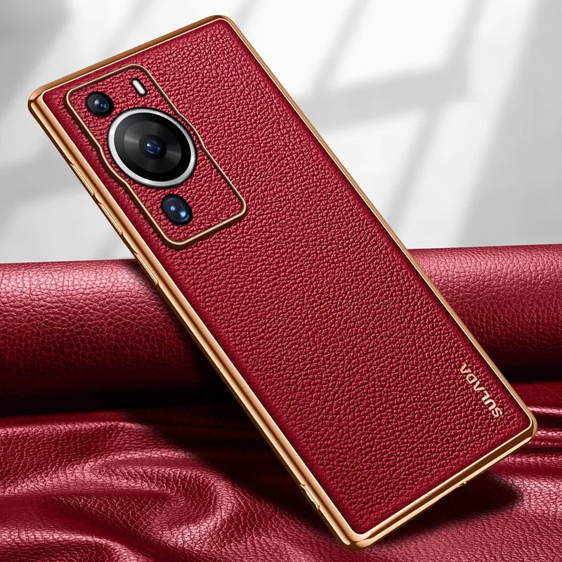 

SULADA Luxury for Huawei P60 Pro Case Electroplated Leather Cover Soft Litchi Pattern Leather Cover for Huawei P50 Pro
