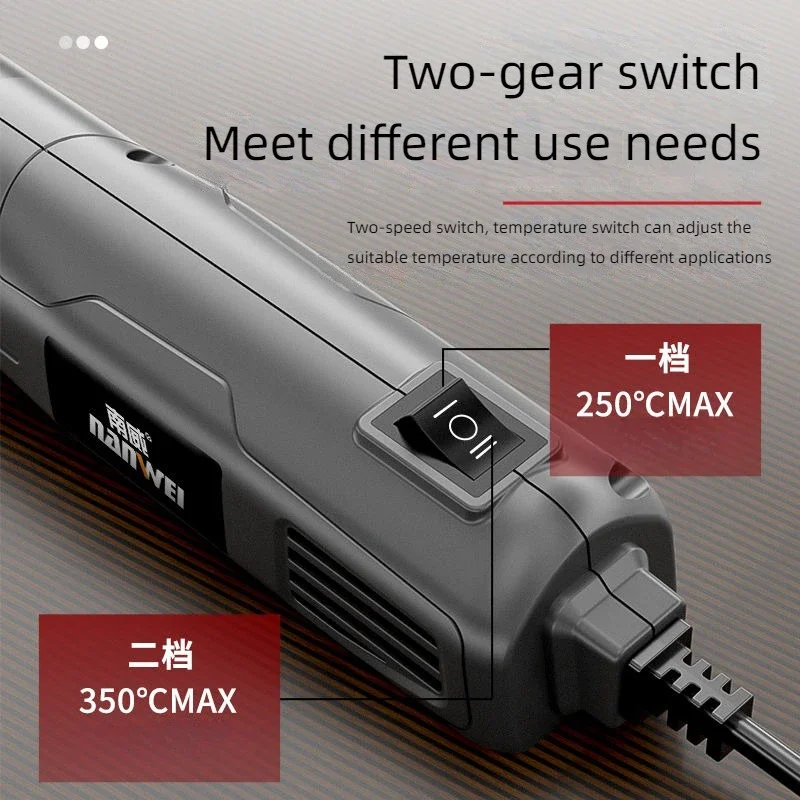 NANWEI 220V DIY Heat Gun Electric Power tool hot air spear 140/300W temperature Gun with supporting seat Shrink Plastic tools 2
