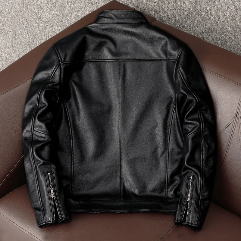 

Jacket Casual Spring Autumn Slim Genuine Leather Jackets for Men Clothing Male Soft Cowhide Coat Tide Veste Homme
