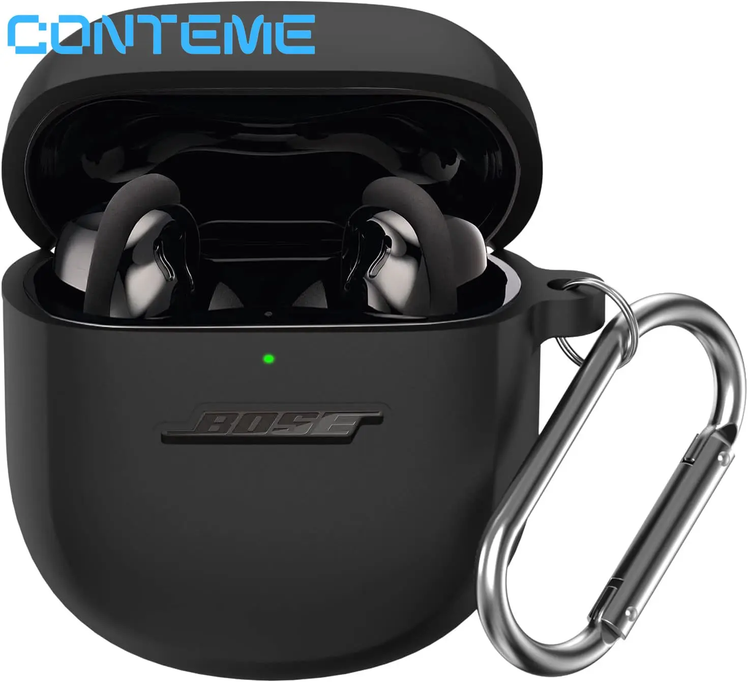 Conteme Custodia Protettiva Per Auricolari In Silicone Per Auricolari Bose Quiet Comfort Earbuds Ii Con Moschettone