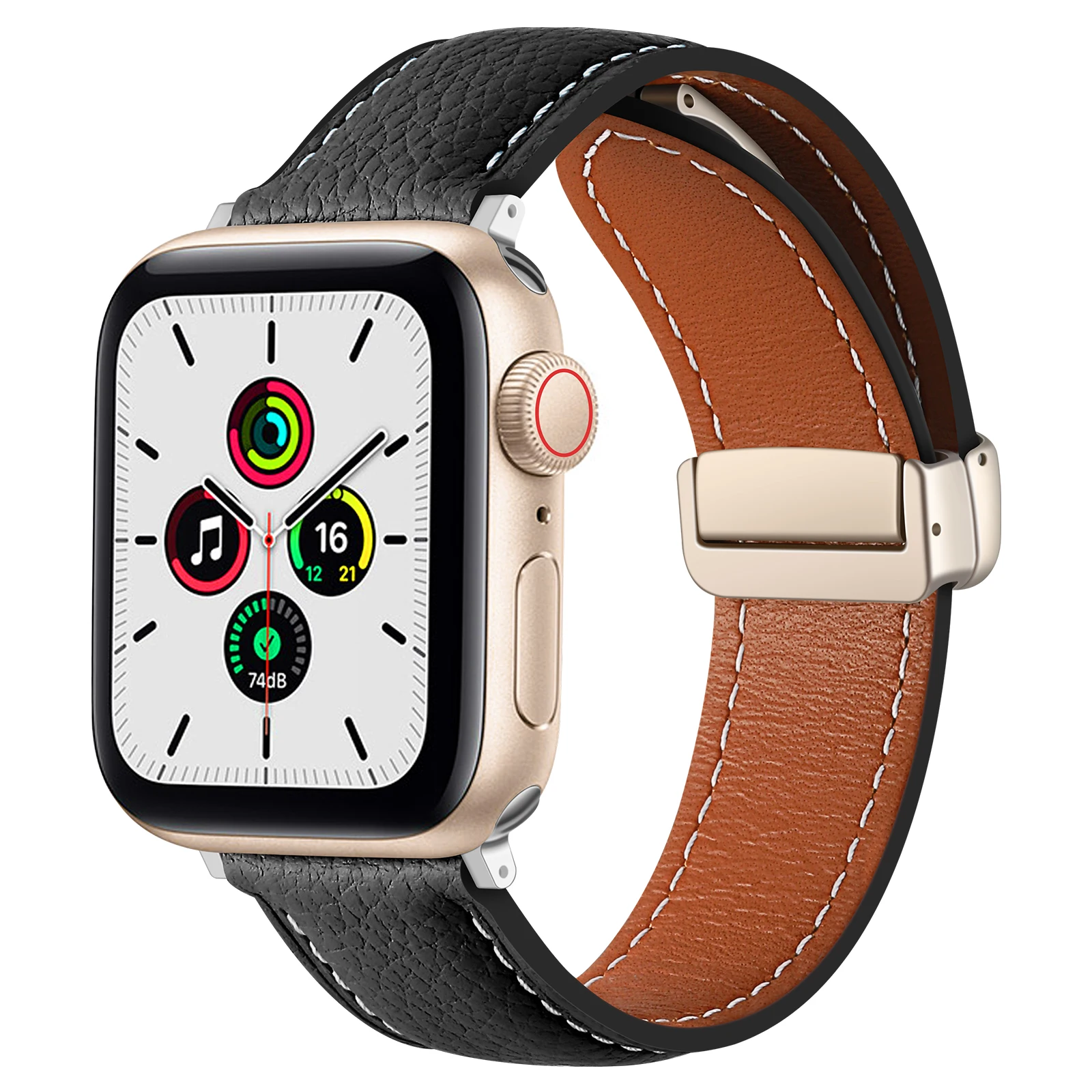Leather Strap For Apple Watch Ultra 8 7 49mm 45mm 41mm Sports magnetic clasp bracelet Band iWatch Series 6 5 4 SE 40mm 44mm 42mm