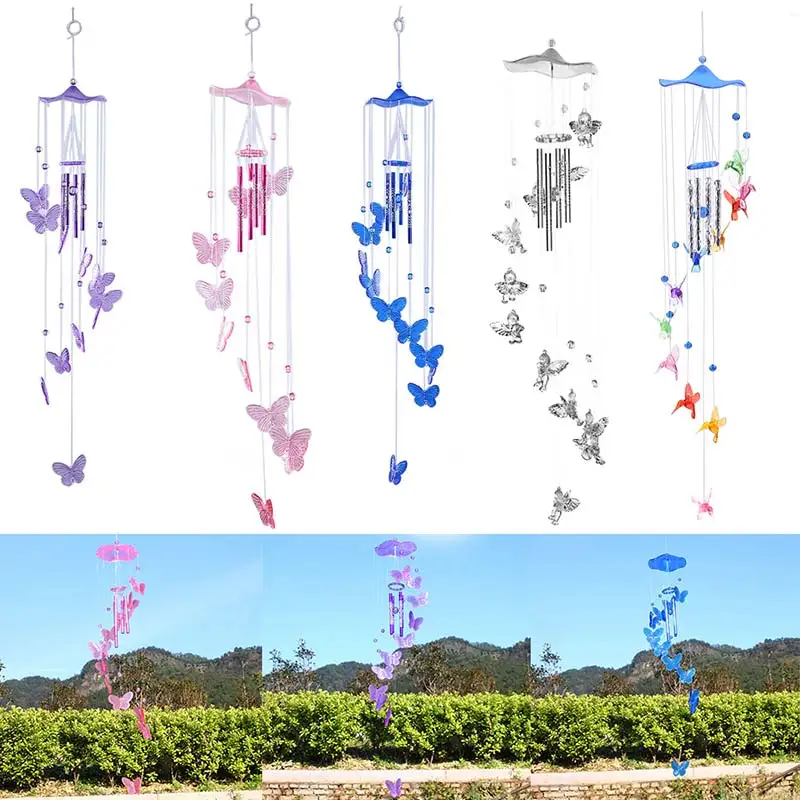 Creative Antique Bells Wind Chimes Lucky Humming Bird Butterfly Wind Chimes Door Hanging Pendant Home Yard Garden Decoration 1