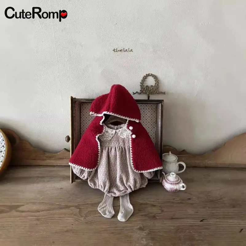 Christmas Baby Boy Girl Winter Clothes Windproof Princess Children Fleece Overalls for Newborns Warm Cloak Outerwear