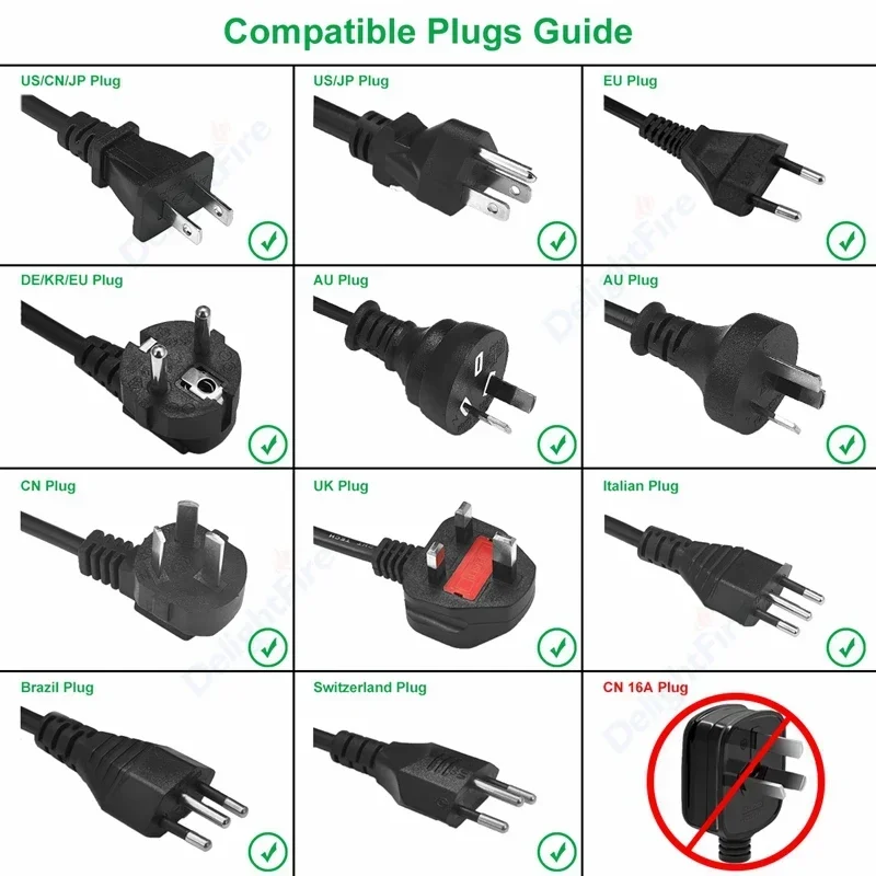 EU Plug Socket KR US AU To EU Travel Adapter Socket AC Power Adapter Converter 16A Black/White Charger Electrical USA Adapter