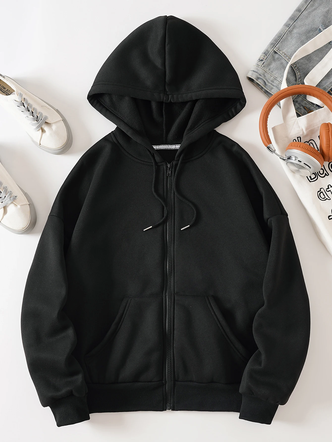 여성용 단색 후드 맨투맨, 815 