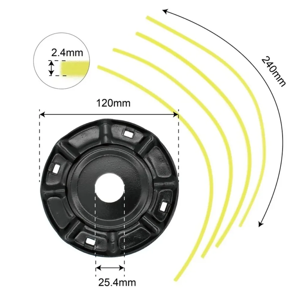 Grass Trimmer Head Steel Lawn Mower Head Free 4 Lines Replacement Gasoline/Lithium Grass Trimmer Head Removal Of Garden Weed Brushcutter Part aluminum trimmer head