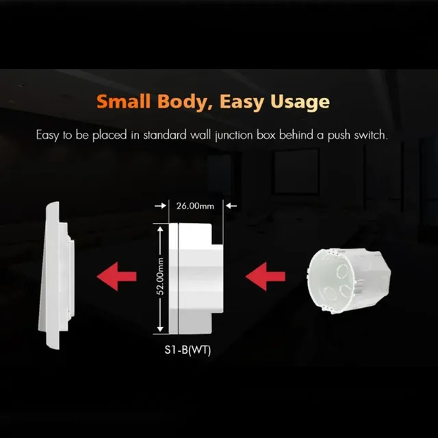 ตัวหรี่ไฟ LED แบบไร้สาย Skydance S1-B(WT) Tuya รองรับ Wifi และรีโมทไร้สาย 2.4G RF ใช้กับหลอดไฟ LED หรี่แสงได้ รองรับไฟ 220V 110VAC แบบ Triac 1