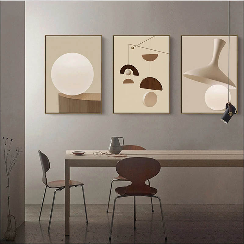 

Modern Geometric Abstract Canvas Painting, Nordic Geometric Minimalist Geometric Graphic Poster Abstract Painting Print Mural,