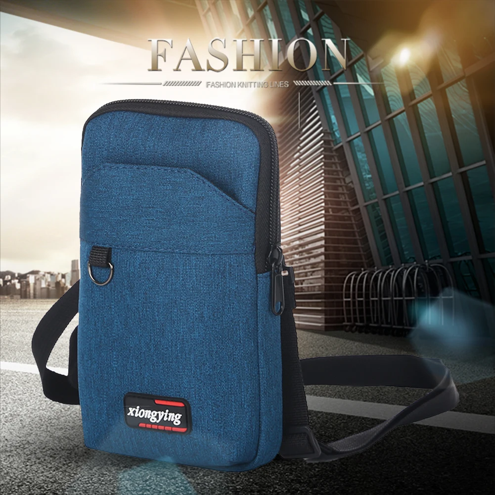 Men Canvas Messenger Bag Vintage Style Casual Shopper Bag Single Shoulder Strap Rectangle Zipper Closure Large Capacity