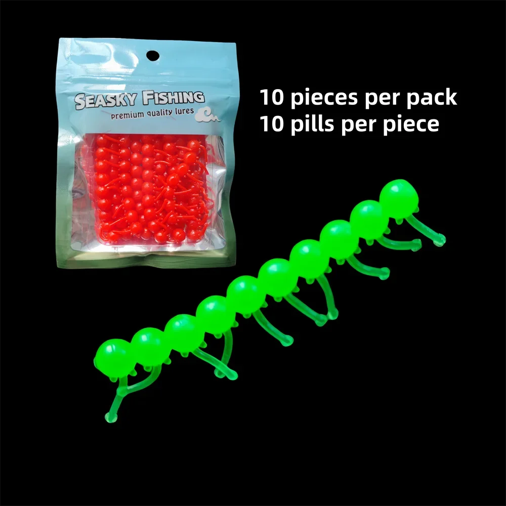 Perles leurres flottantes MUKUN saveur fraise/maïs - appâts silicone élastique couleur vive