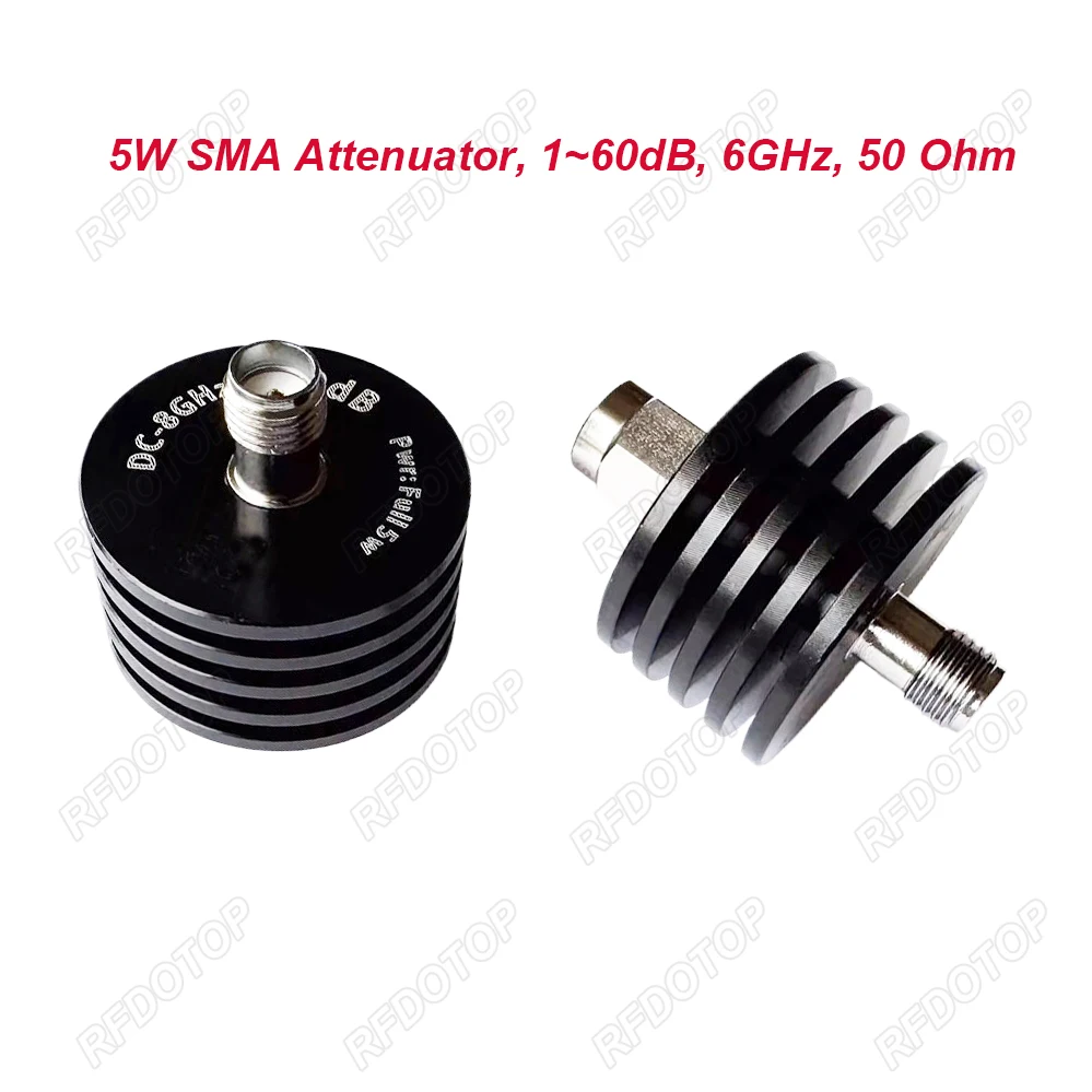 conectores fixos, aço inoxidável 304, 50 ohms, 5W, DC-6.0GHz, 1 ~ 60dB