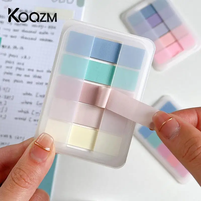 300/160 Sheets Slim Index Stickers PET Color Transparent Sticky Notes Pastel Sticker Memo Sticky Notes Tag Book Spot Marker