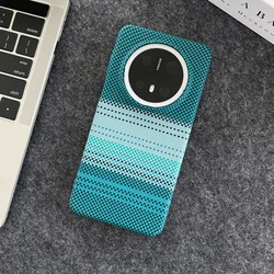 Luxury Carbon Fiber Kevlar Texture Hard Plastic Case with Retro Bumper Design for HUAWEI P70 Pro (Green)