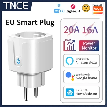 TNCE Tuya 16A/20A WiFi/Zigbee3.0 Smart Socket EU Smart Plug With Power Monitoring Timing Function Work With Alexa 1