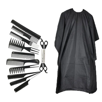 【L】Men's Hairdressing Tool Styling Set: Beard Shaving Comb Hairdressing Cap Hair Dyeing Shawl Set 1