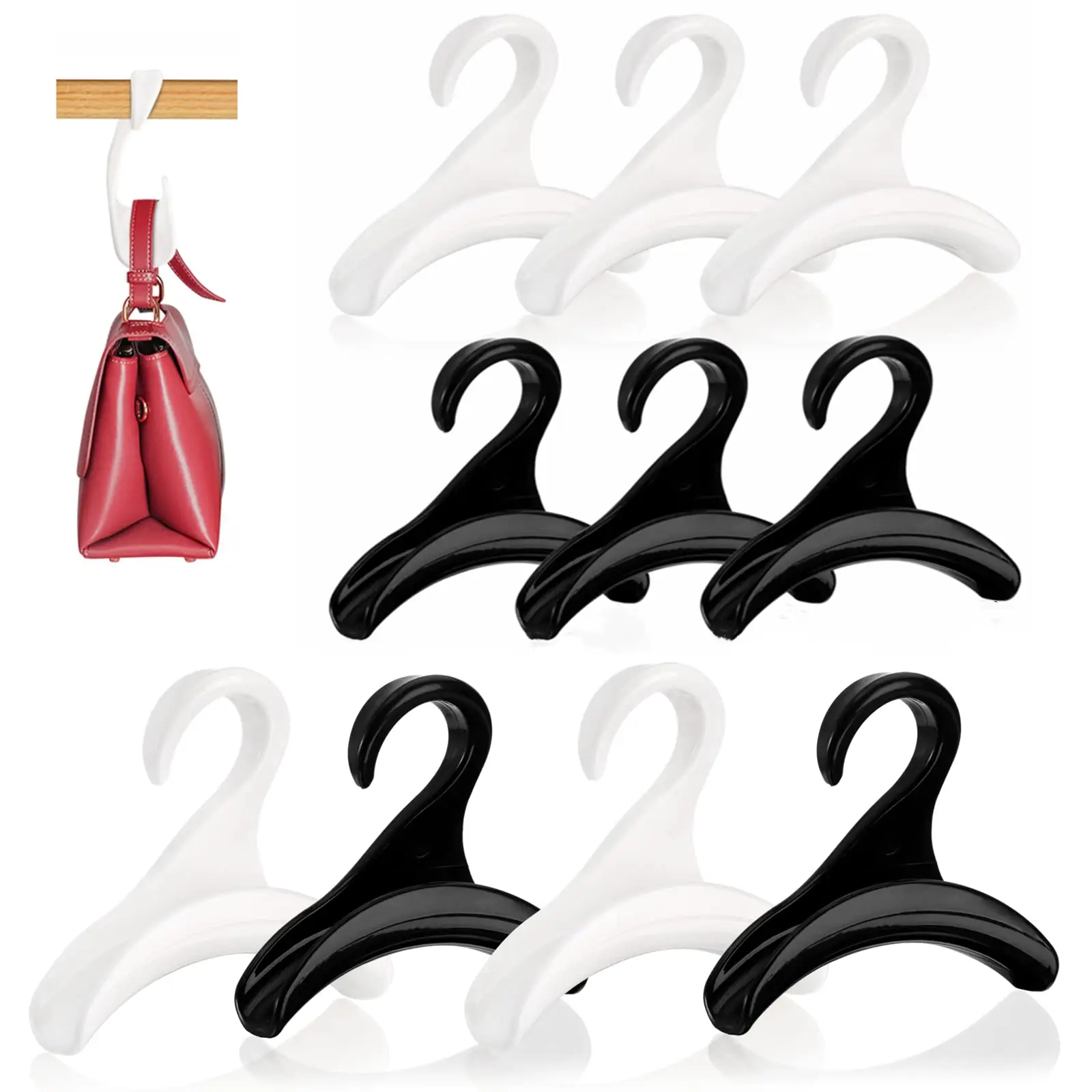 

6/3pcs Purse Hanger Hook Acrylic Bag Hanger Handbag Tote Bag Rack Holder Closet Organizer Storage for Backpacks Satchels