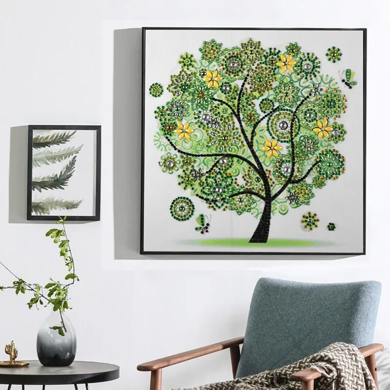 Diamond Embroidery Four Seasons Trees Picture Special Shaped Diamond Painting Needlework Rhinestone 5d Cross Stitch Home Decor Diamond Art Painting Kit Diamond Painting Set Diamond Painting