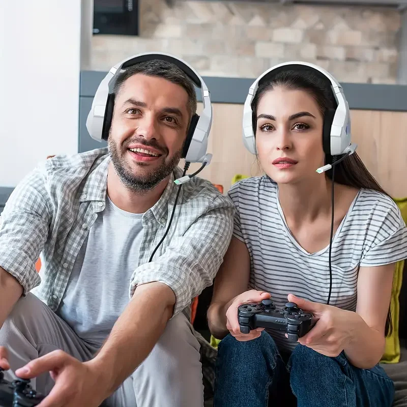 Gaming Headset Wired Headphones With Microphone Stereo Earphones Deep Bass For PC Computer Gamer Laptop Music wired Earphones