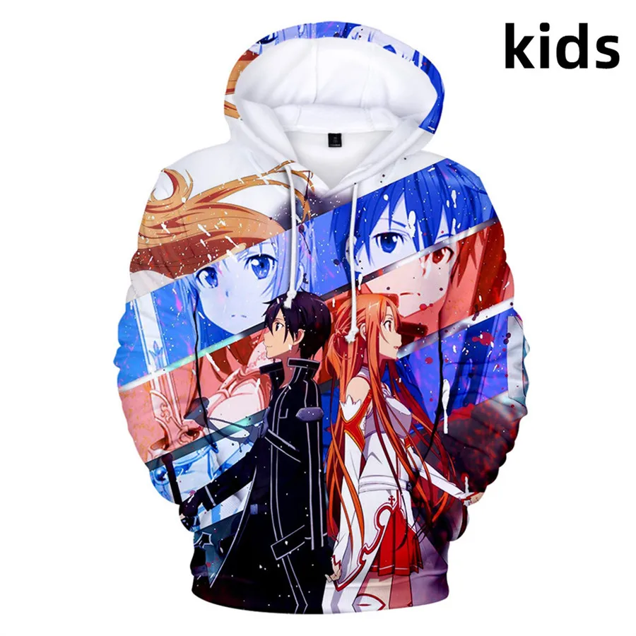 

3 To 14 Years Kids Hoodie Anime Sword Art Online 3D Print Hoodies Sweatshirts Boys Girls SAO Cosplay Jacket Children Coat