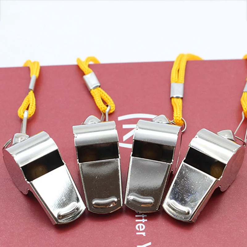 Police Metal Whistles Pet Training Whistle Sport Portable Speakers for Basketball Soccer Football Lanyard Warning Sound