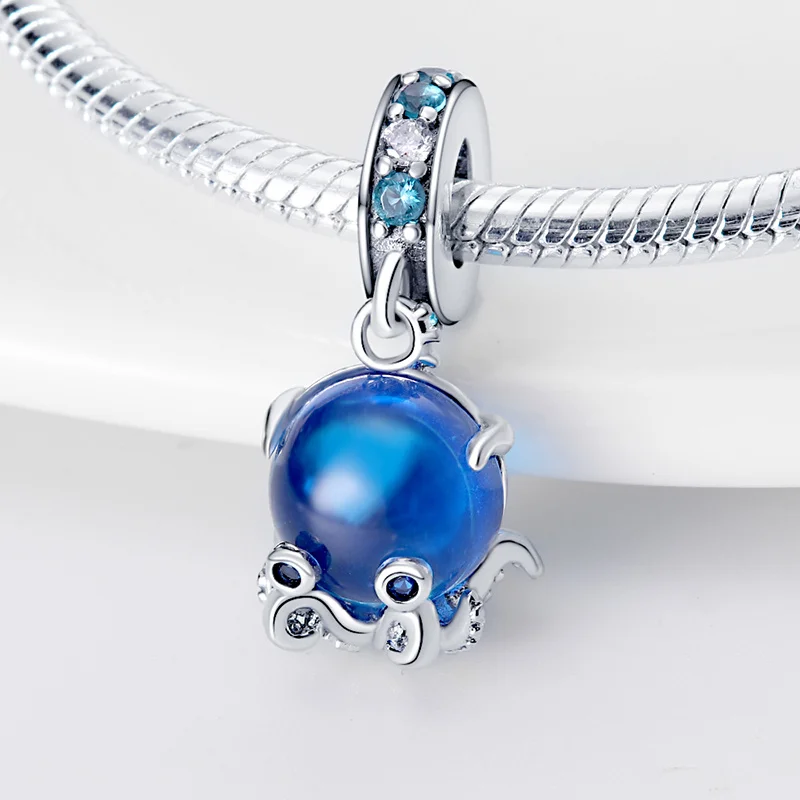Charm bead jewelry 925 Sterling Silver Fashion Hot Air Balloon Turtle Color Changing Glow Charm Bead Fit Pandora Original Bracelet DIY Gift