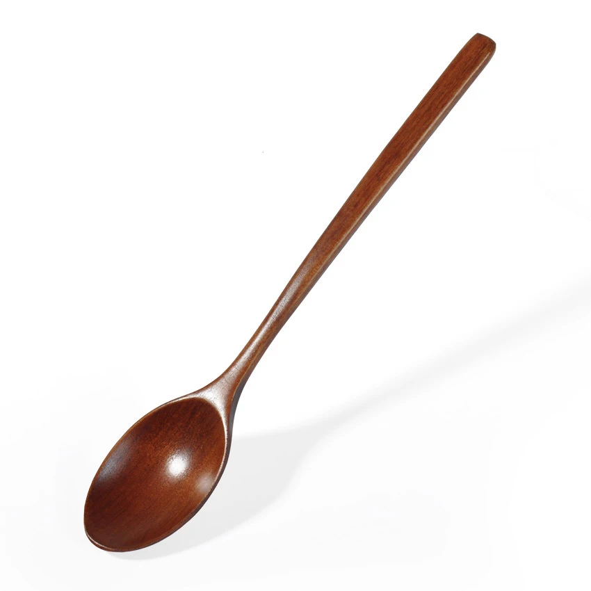 2pcs/set Long Wooden Spoon Tableware Soup Spoon Stirring Anti-Scald Tea Coffee Mixing Cooking Utensil Tools Reusable