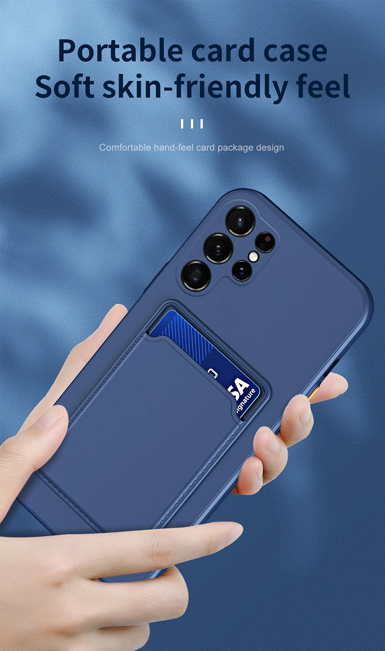 Wallet Card Holder Soft Silicone Case For Samsung S22 S21 S20 Ultra Plus A52 A32 A22 A12 A73 A53 A13 A33 A23 A71 A51 Fun_voghion.com