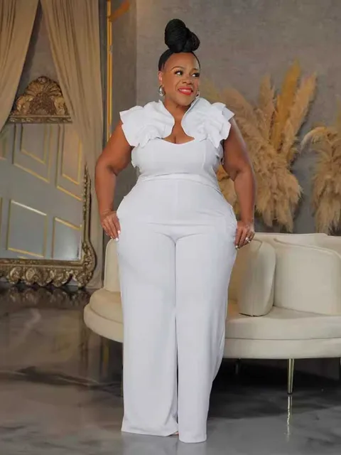 Women Elegant Long Jumpsuits One Piece Outfits Female Jumpsuit Solid Backless Streetwear Zipper Plus Size Summer Jumpsuit Pant 1