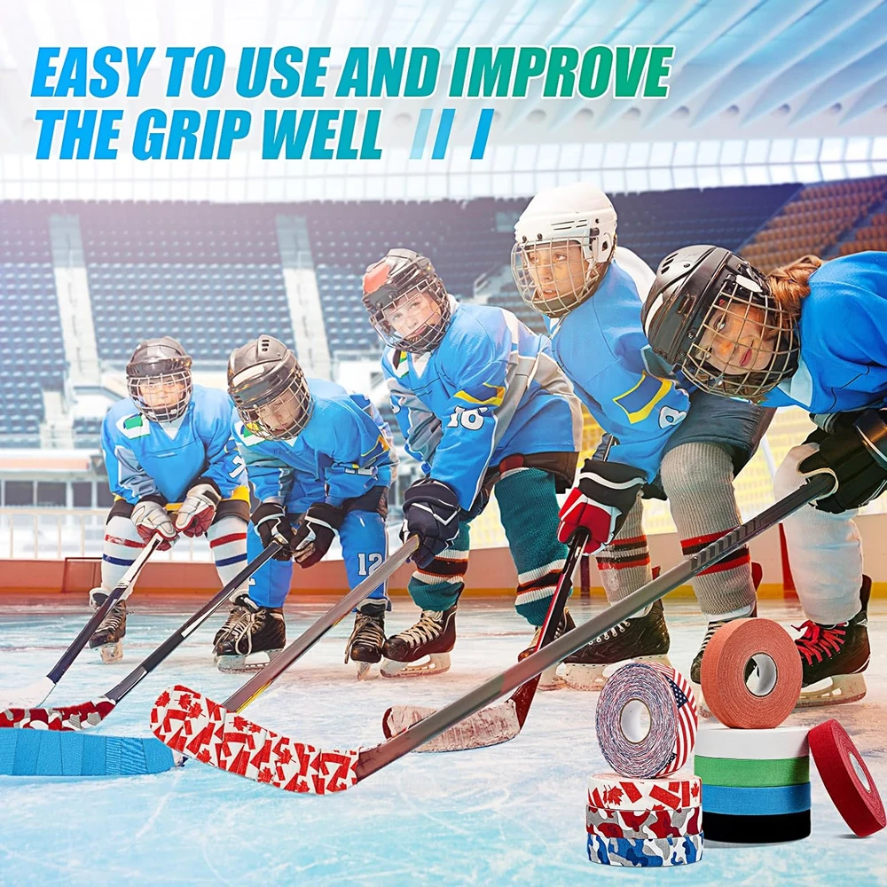 1 Roll Ice Hockey Grip Tape Multipurpose Handle Cloth Tape for Lacrosse Baseball Softball Bats Rackets Pullup Bars Non-slip 2