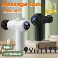 99 Levels Massage Gun Mini Deep Tissue Vibration Muscle Massager Portable Handheld Fascia Gun Digital Display Massager for Body