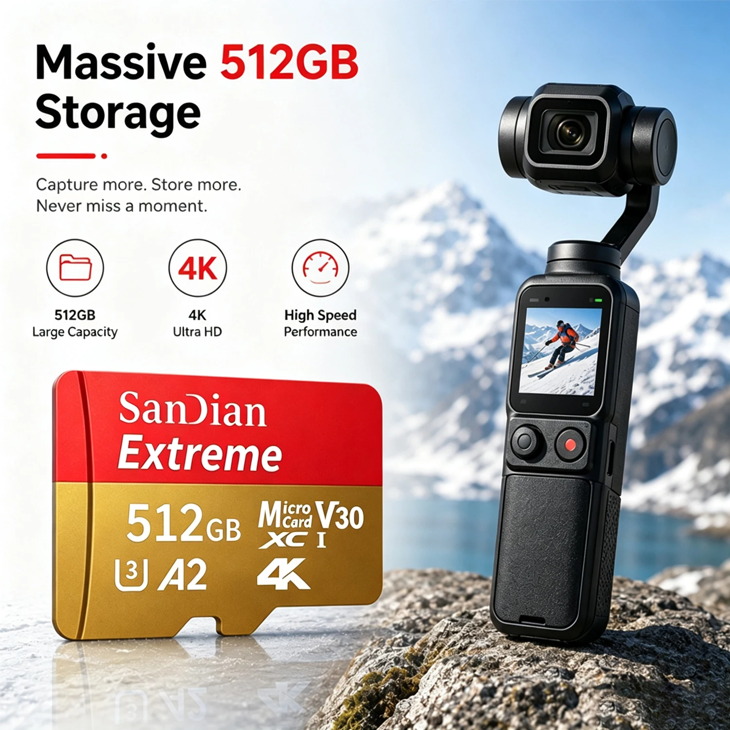 오리지널 클래스 10 고속 메모리 카드 64GB 128GB 256GB 512GB 마이크로 TF SD 카드 (휴대폰, 고프로 액션 카메라용)