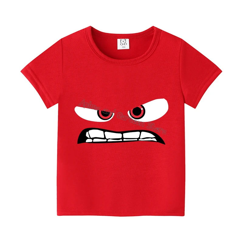 Disney Inside Out New T-shirt for Children Cartoon Clothing Trendy Base Tops Cute Emote Clothes Fashion Sunmer Tee Kids Top Gift 3