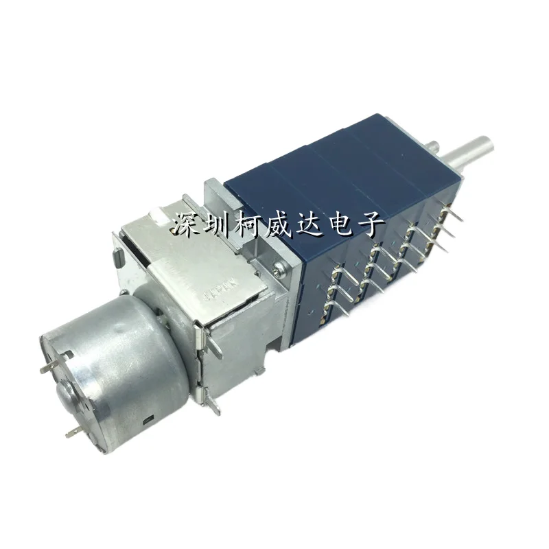 1pc ALPS RK27 50/100KAx4 Rotary Potentiometer Motor HiFi Stereo Audio Amplifier 12Pin Half Shaft Without Detent Quad-unit rotary potentiometer adjustable resistor