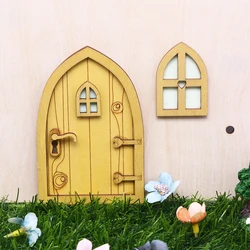 Miniature Wooden Fairy Gnome Luminous Night Elf Door Decor - 1 Pcs (E)