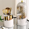 360° Rotating Makeup Brush Storage Container Dustproof Divider Desktop Makeup Storage Box Lipstick Eyebrow Pencil Holder 2