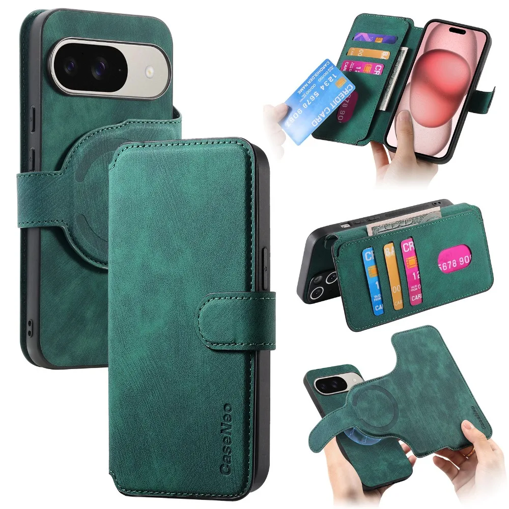 Premium Detachable 2-in-1 Leather Wallet Flip Cover with Magnetic Closure