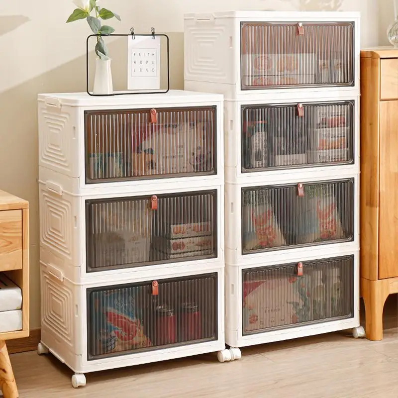 

Multifunctional Clear Wardrobe Cabinet Organizer Bins Large Capacity Foldable Storage Bins Collapsible Storage Trunk Organizer