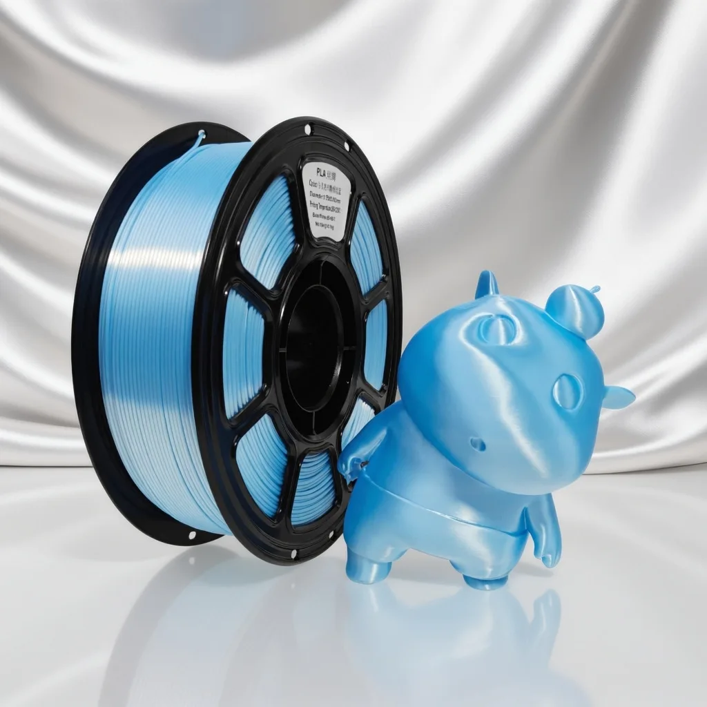 도매 1KG 실크 PLA 필라멘트 1.75mm 샤이니 블루 골드 핑크 청록색 퍼플 3D 프린팅 재료 (밤부랩, 크리얼리티, 엔더 3 호환)