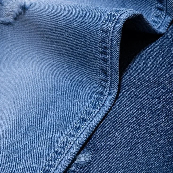 Medium Thin Flow Spun Indigo Slant Denim Fabric for Spring Autumn Children's Clothing Women's Clothing Jeans Fabric