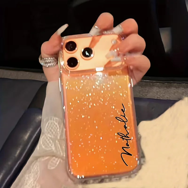 Personalized Custom Name Letters Glitter Transparent Phone Case For iPhone thumbnail 6