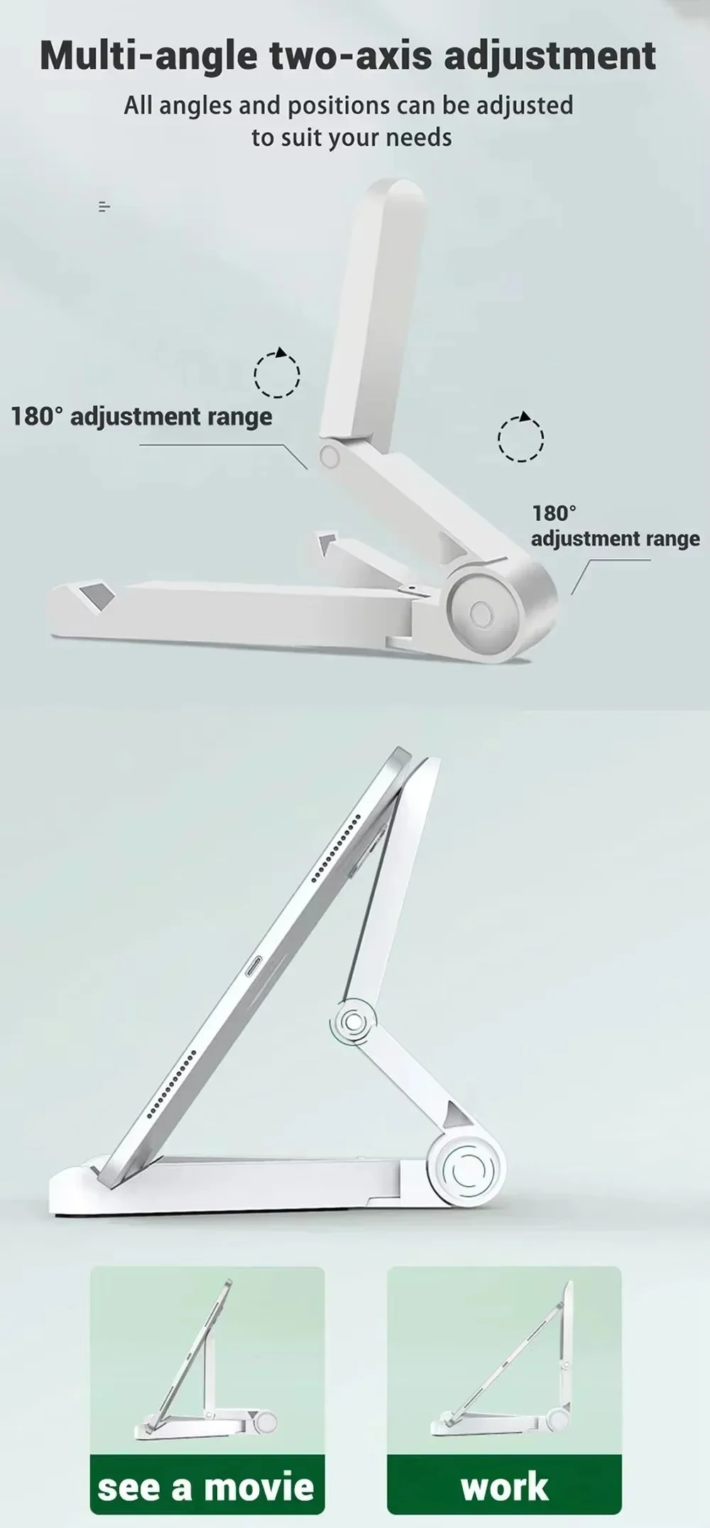 Foldable Tablet Mobile Phone Holder Portable Lazy Desktop Smartphone Stand For i