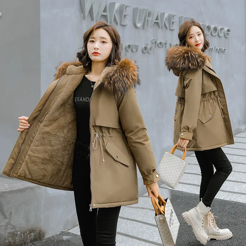 Ladies Coats and Jackets Clothing for Women The New Big Fur Collar Cotton Velvet Send To Overcome