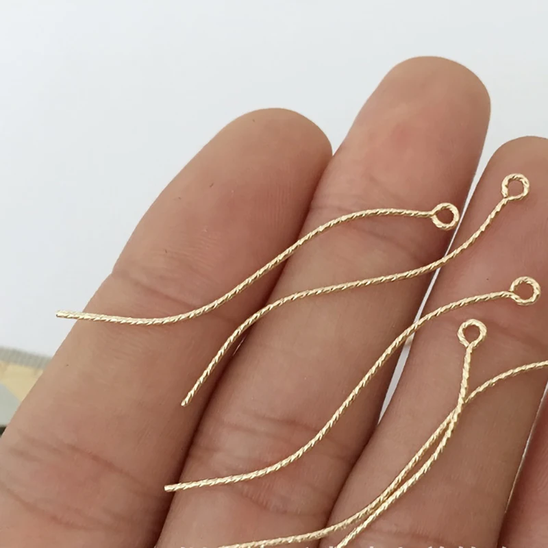 14K Gold Filled Curved Sparkle Pins Needles for DIY Earring Pendant Making Jewelry Findings Hypoallergenic Jewelry Accessory