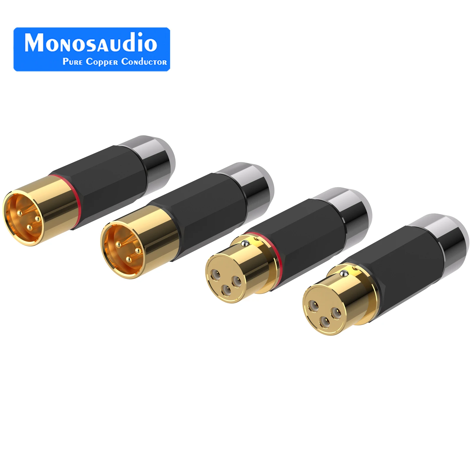 

Monosaudio XMF709G/XMF709G Pure Copper Gold/Rhodium plated XLR Plug Connector Jack Hifi Audio MIC Cable Balance Connector Plug