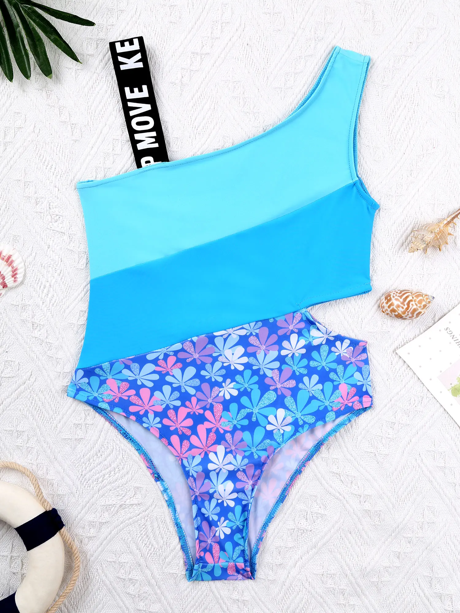 MSemis Kids Girls Swimsuits Swimwear One Piece Swimming Costume Beachwear Bathing Suit 